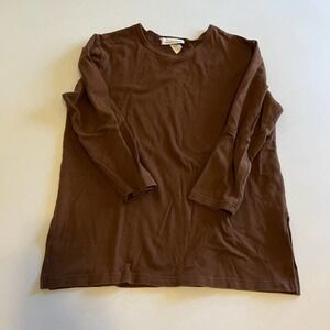 Steven Ross, Naturally Brown Long Sleeve Casual Top PS